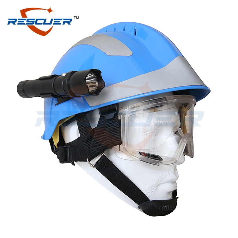F2 rescue and rescue safety helmet Firefighters Emergency safety head hat Forest safety helmet Forest protection glasses flashlight lamp frame
