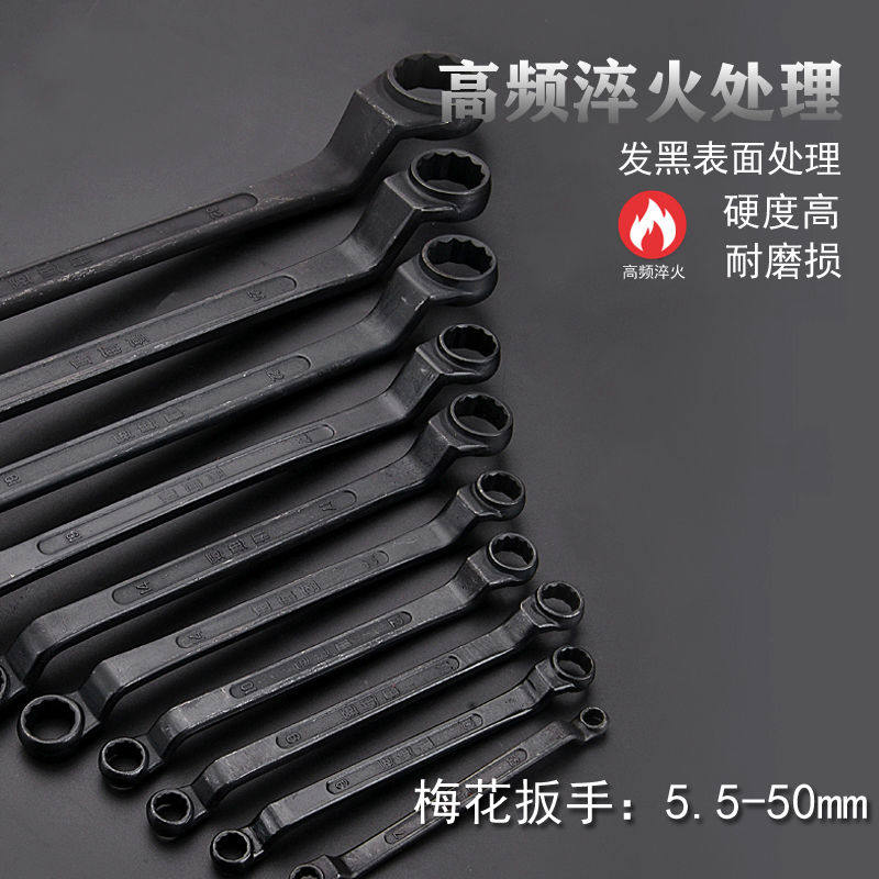 German Imported Qinghai Lake Plum Blossom Wrenches Suit Vapor Repair Double Head Plum Wrench 17-19 Machine Repair Glasses Wrench