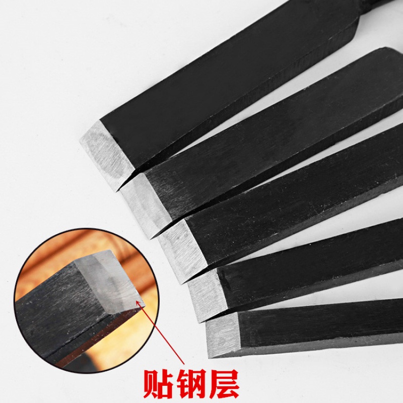 Dehui stick Steel woodworking chisel flat shovel Special Steel open old-fashioned flat chisel Carpenter set chisel flat chisel carpentry tool
