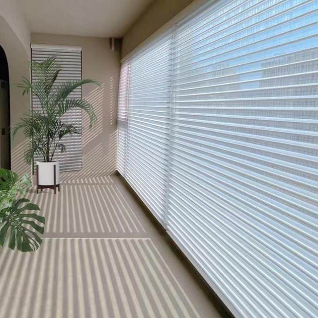 Shangri-La curtains soft gauze curtains roller blinds sunshade blinds manual ຫ້ອງນອນລະບຽງເຮືອນຄົວຫ້ອງການຍົກໄຟຟ້າ