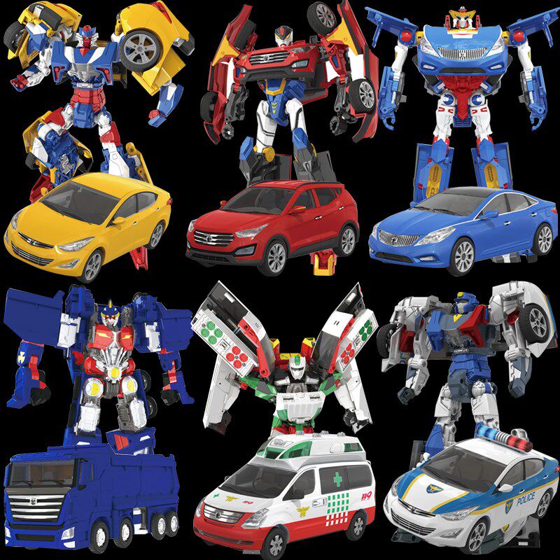 Caba Car Golden Trump Driver Transformed Auto Boy Toy Composite Diamond Machine Armor Robot, 1981