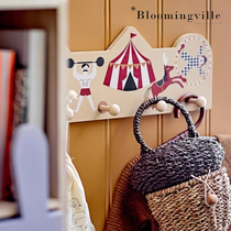 Danish entrance decoration hook storage rack circus fun childrens room cute medieval style coat rack ins