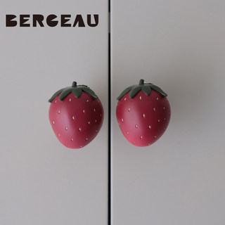 Berceau Strawberry Hook Children's Room Creative Decoration Wardrobe Handle No-Drill Dopamine Cute Drawer