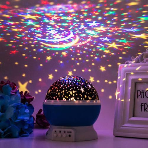 Christmas gift New Year's birthday decoration scene layout lantern flashing lights light string Sky star empty children's room girl