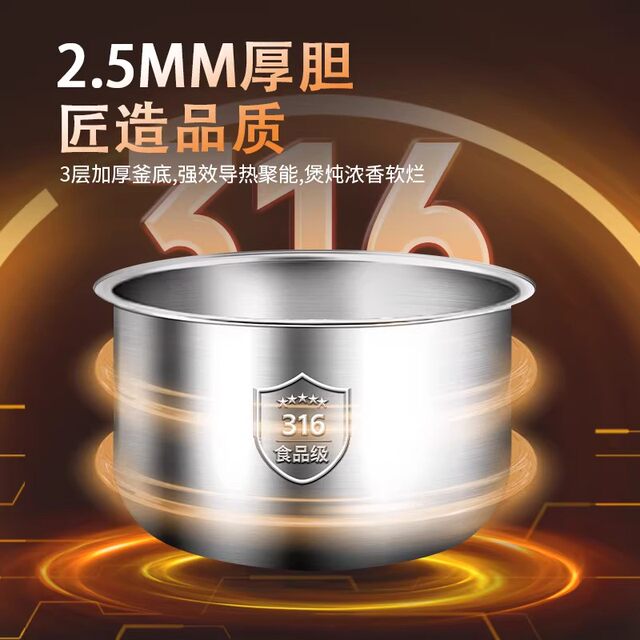 German Genuine Household Electric Pressure Cooker, Small, Fully Automatic, Multi-Functional, Stainless Steel Electric Pressure Rice Cooker for 1-2-4 People