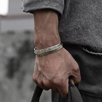Vintage vintage men's domineering bracelet bracelet feather Indian personality niche design bracelet