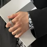 Tide, обручальное кольцо подходит для мужчин и женщин в стиле хип-хоп, европейский стиль, инкрустировано бриллиантами, на указательный палец, легкий роскошный стиль