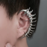 Скелет, механические клипсы, небольшие дизайнерские серьги, без проколов ушей, в стиле панк, изысканный стиль