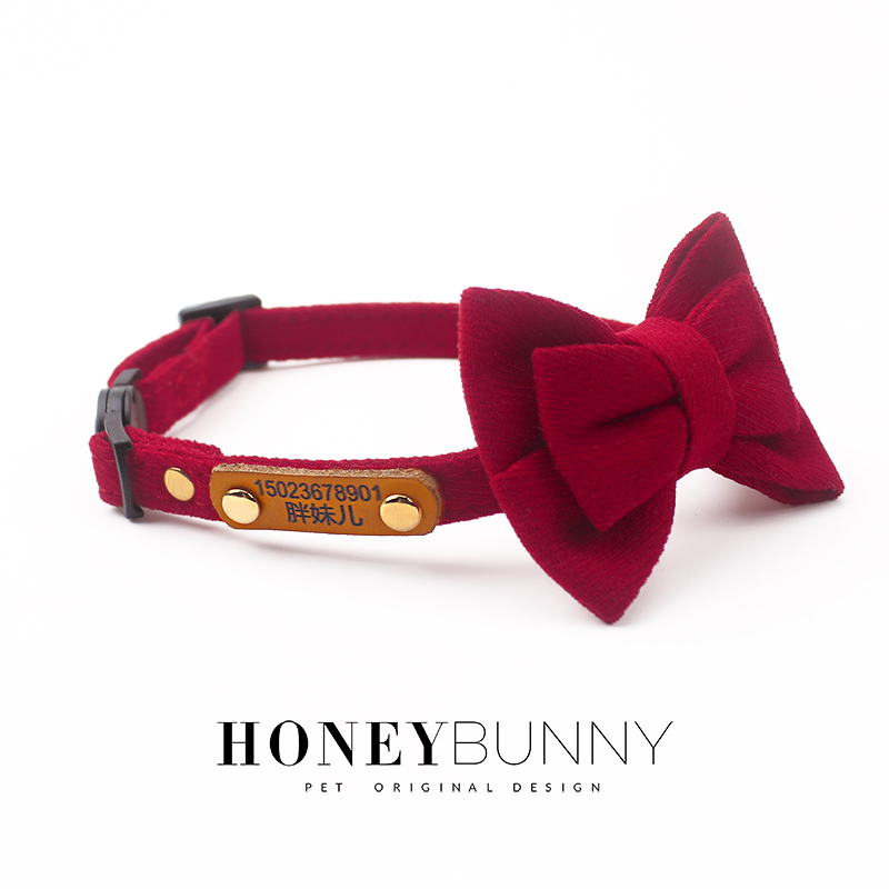 honeybunny sanding cat safety buckle collar lettering cat tag listing custom phone ID card to send bell