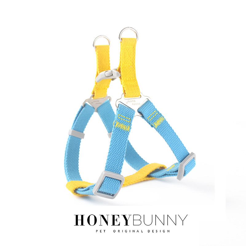 honeybunny pet chest and back traction dog rope canvas contrast color small and medium-sized dog vest type dog chain