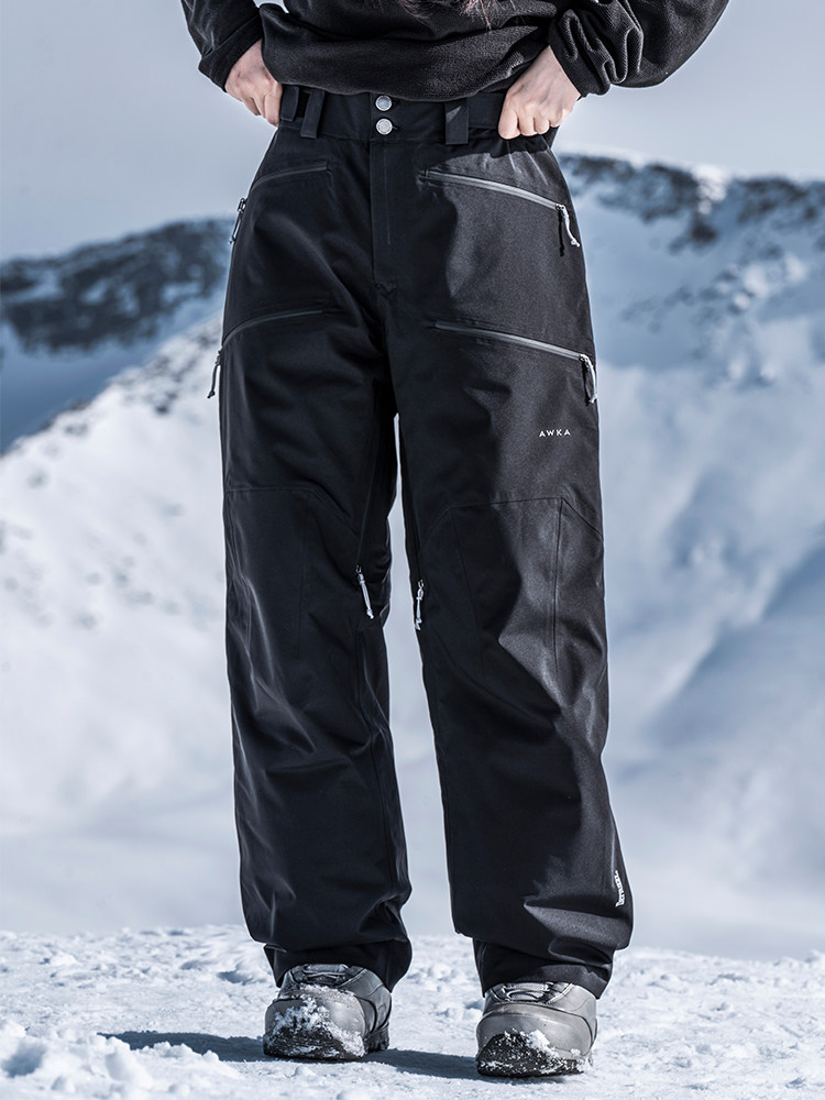 Awka Snowboarding Pants for Women 2025 New Men's Professional Waterproof, Windproof, Snowproof, Cold-Proof, Quilted Warm Pants