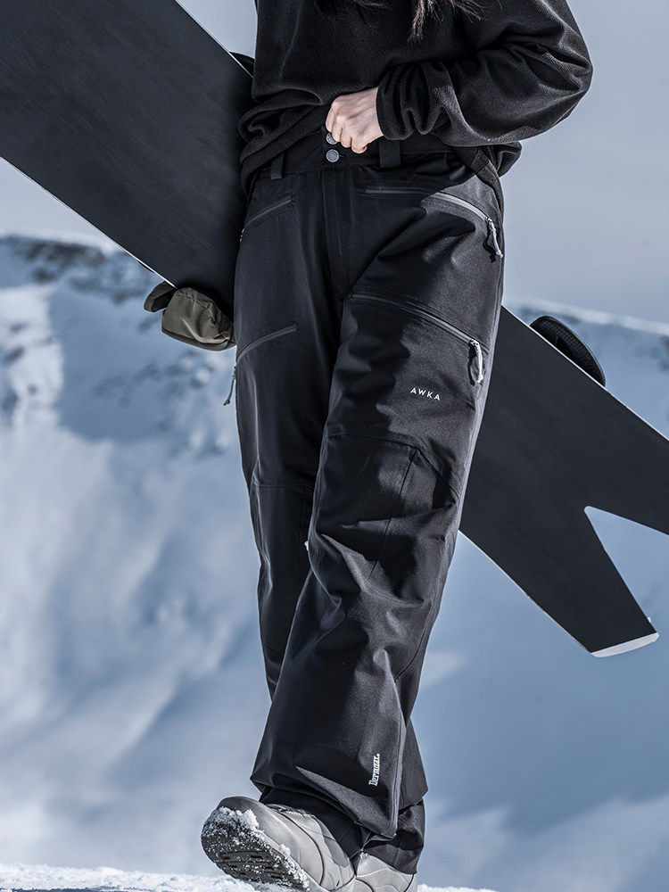 Awka Snowboarding Pants for Women 2025 New Men's Professional Waterproof, Windproof, Snowproof, Cold-Proof, Quilted Warm Pants