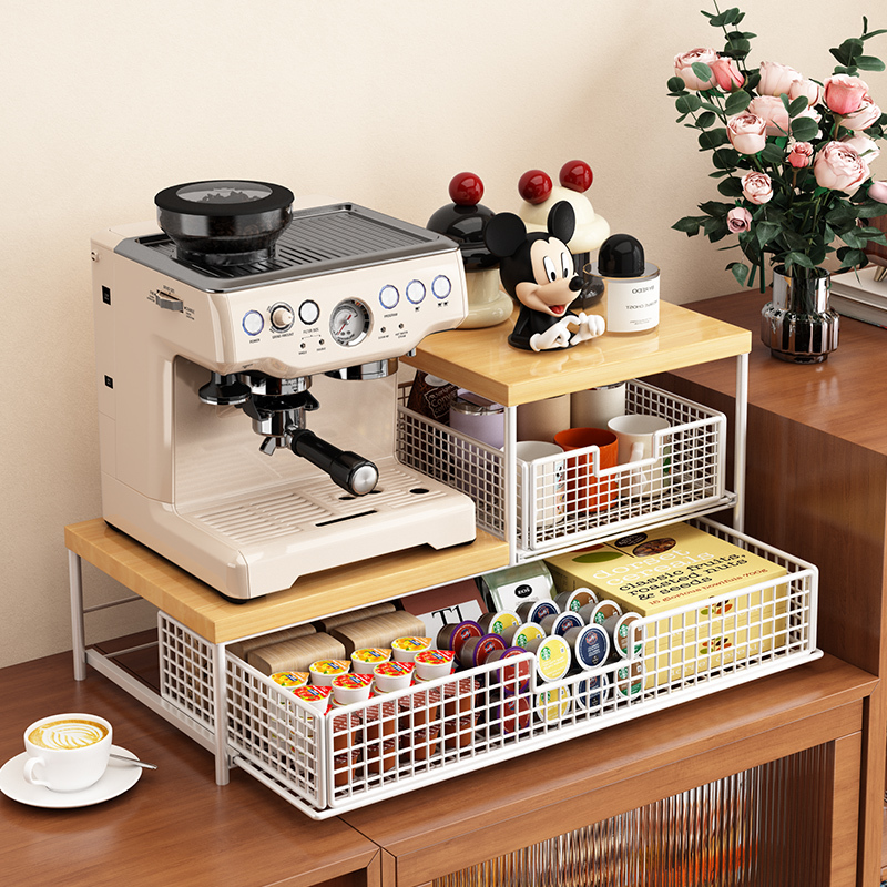 Coffee Machine Storage Rack Desktop Drawer-Type Storage Rack Bar Table Side Cabinet Coffee Tea Bag Water Cup Storage Rack Coffee Machine Storage Rack Desktop Drawer-Type Storage Rack Bar Table Side Cabinet Coffee Tea Bag Water Cup Storage Rack