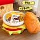 Hamburger Storage Stool, Multifunctional Storage Box with Lid, Cute Style Creative Organizer Basket, Household Fun Shoe-Changing Small Stool