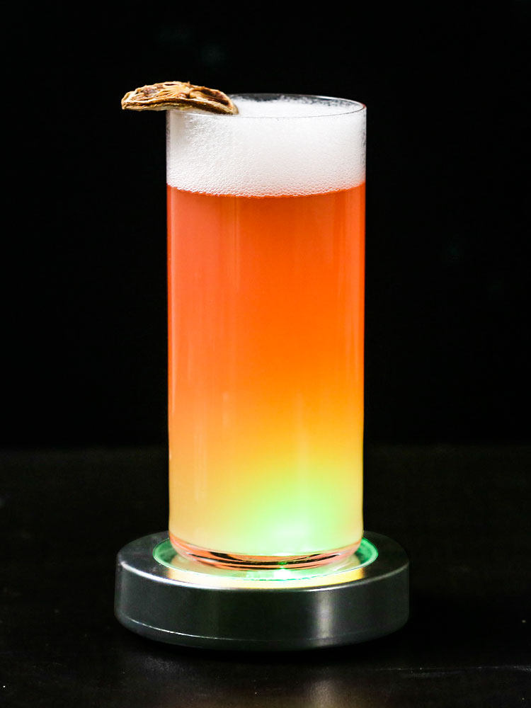 led luminous coaster creative bar KTV atmosphere props round luminous bartending base cocktail