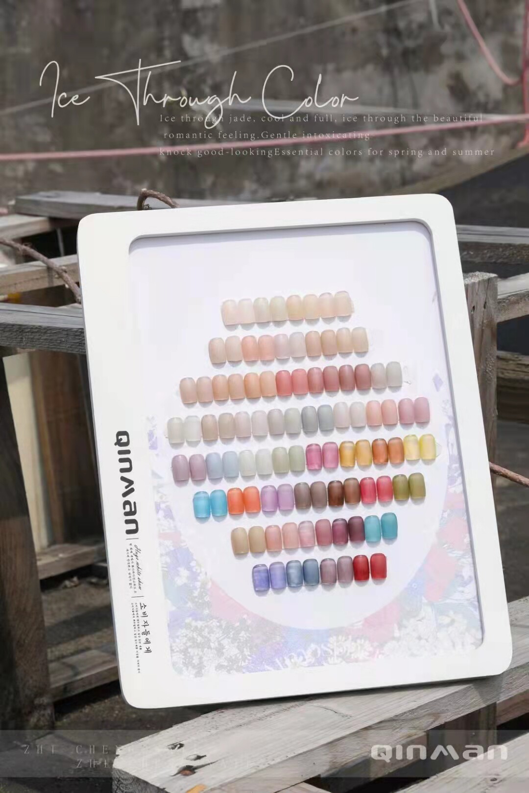 Qinman vine 48-color transparent color a bottle of one-color nail polish glue shop with ice through quick-drying 2022 new product Tuoke glue
