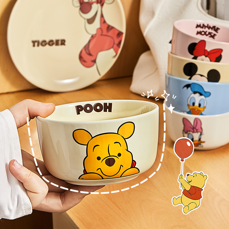 Disney Tableware Rice Bowl for Home Use 2023 New Cute Children's Special Eating Bowl Baby Cartoon Ceramic Small Bowl