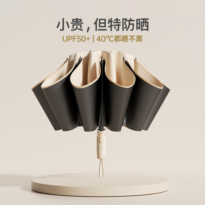 Left All Umbrella Women in sunny and rainy weather Sun sunscreen Anti-UV Automatic reverse folding male rainstorm Special-Taobao