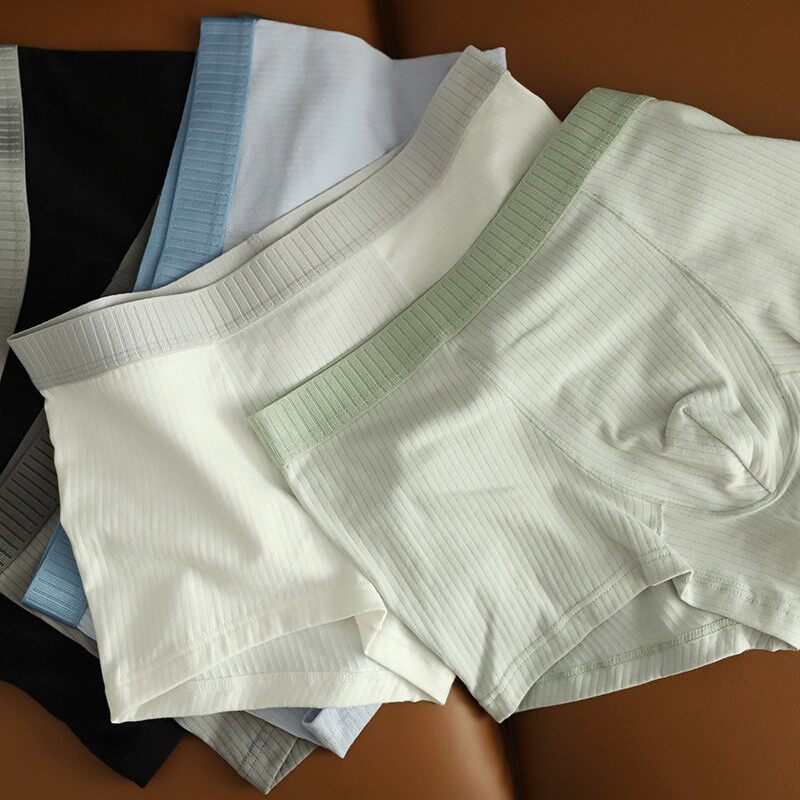 Graphene men's underwear Summer pure cotton thin section flat angle no-mark pants head loose large size boys 4-corner pants