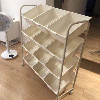 Children's toy storage rack living room trolley