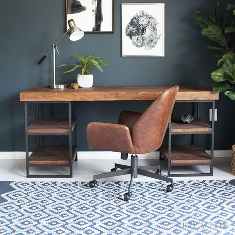 American retro small apartment desk home bedroom solid wood desk study desktop computer desk simple desk