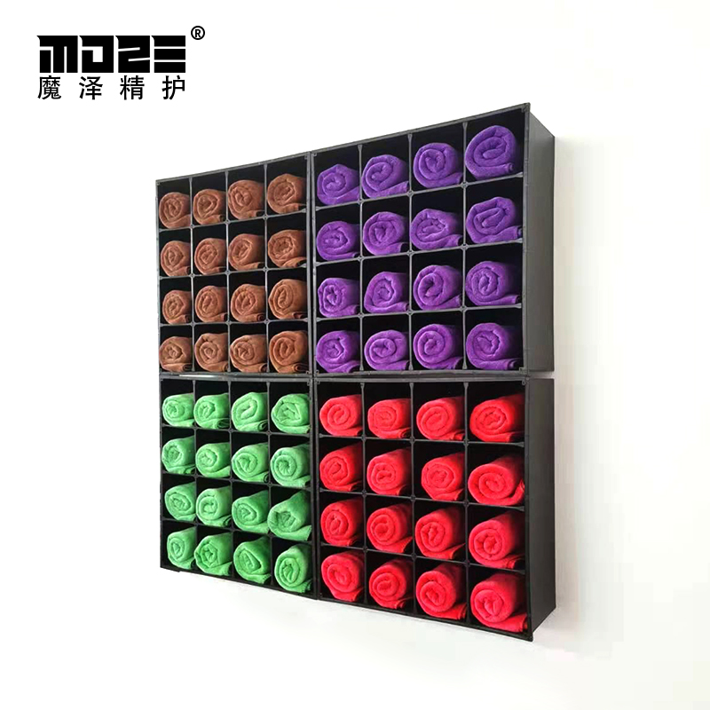 Wall-mounted towel rack car beauty car wash shop put towel lattice cabinet hair salon wall storage cabinet box