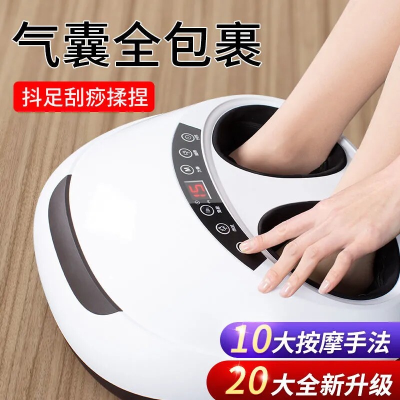 Bowin Foot Therapy Machine Fully Automatic Foot Leg Reflexology Home Knead Heating Electric Acupoint Air Bag Press-footed
