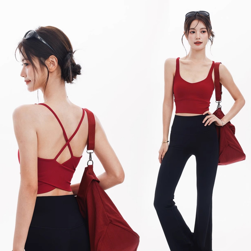 Lulu Vuru All-In-One Sports Bra for Women, Shock-Proof, Push-Up, Fitness Bra, Atmospheric Cross-Over Yoga Vest Lulu Vuru All-In-One Sports Bra for Women, Shock-Proof, Push-Up, Fitness Bra, Atmospheric Cross-Over Yoga Vest