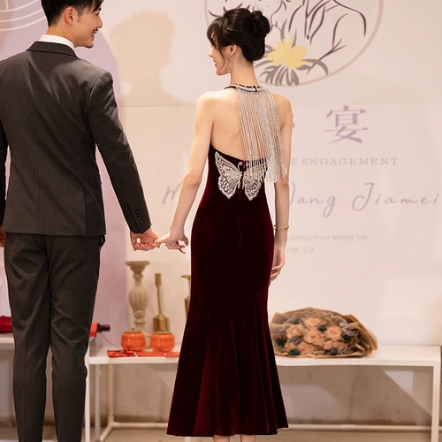 Сексуальное элегантное вечернее платье, бархатная накидка, комплект, свадебное платье, изысканный стиль