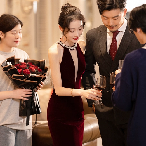 Сексуальное элегантное вечернее платье, бархатная накидка, комплект, свадебное платье, изысканный стиль