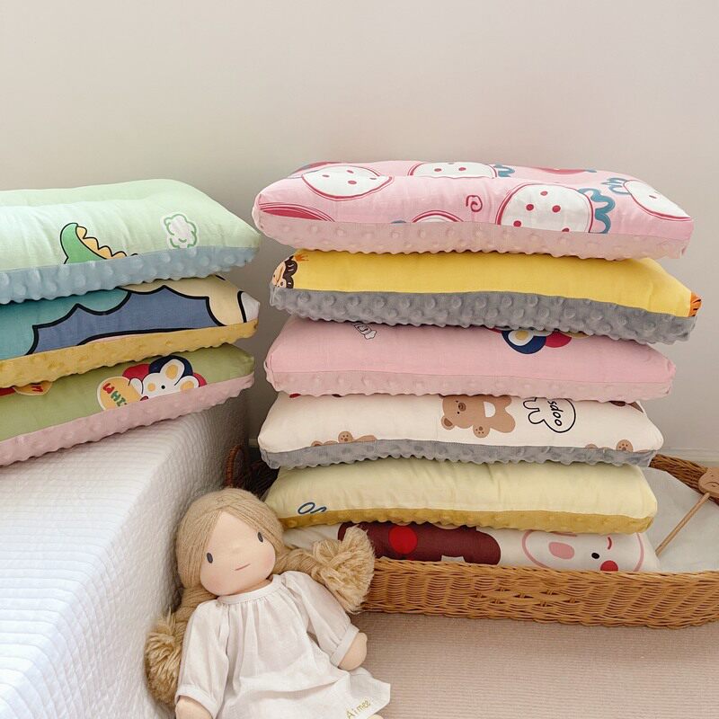 Children soothe bean pillow baby baby 1 - 2 - 3 - 6 years old can wash pure cotton pillow core four seasons
