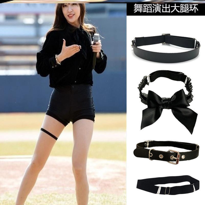 Leg ring jewelry thigh ring legs with punk leg ring straps Harajuku anti-slip socks clip Harajuku Japanese jk garter belt tide