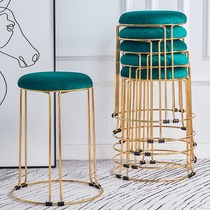 Home iron stools modern minimalist mesh red soft face to contain small round stool economical type light lavish makeup high stool