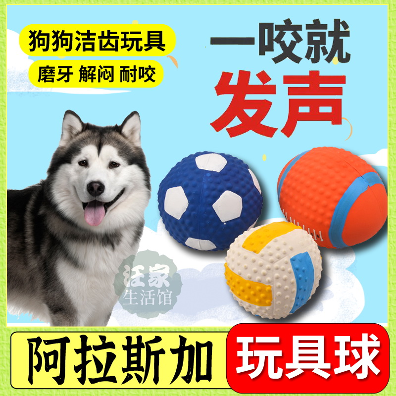 Large dog rubber big in Alaska Exclusive Teeth interactive pull dogs vocal toy rugby