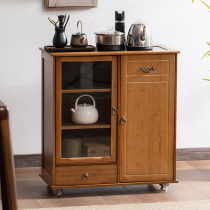 Mobile tea Water cabinet Office Lower water bucket Tea table Rack Solid Wood Living Room Burning Water Tea Table Side Cabinet Edge a few