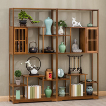 Multi Treasure Cabinet Bogu Rack Swing Piece Solid Wood New Chinese Antique Tea Shelf Display Cabinet Tea Shelf Tea Room Shelving