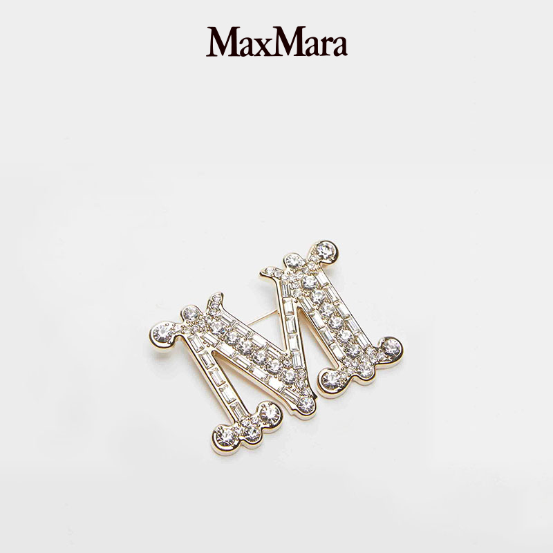 Lady MaxMara Crystal texture Monogram brooch 4753112106-Taobao