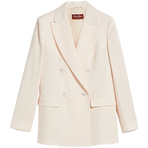 (quarter-end selection) MaxMara womens clothing wool crepe silk double-row buttoned suit jacket 6046103906