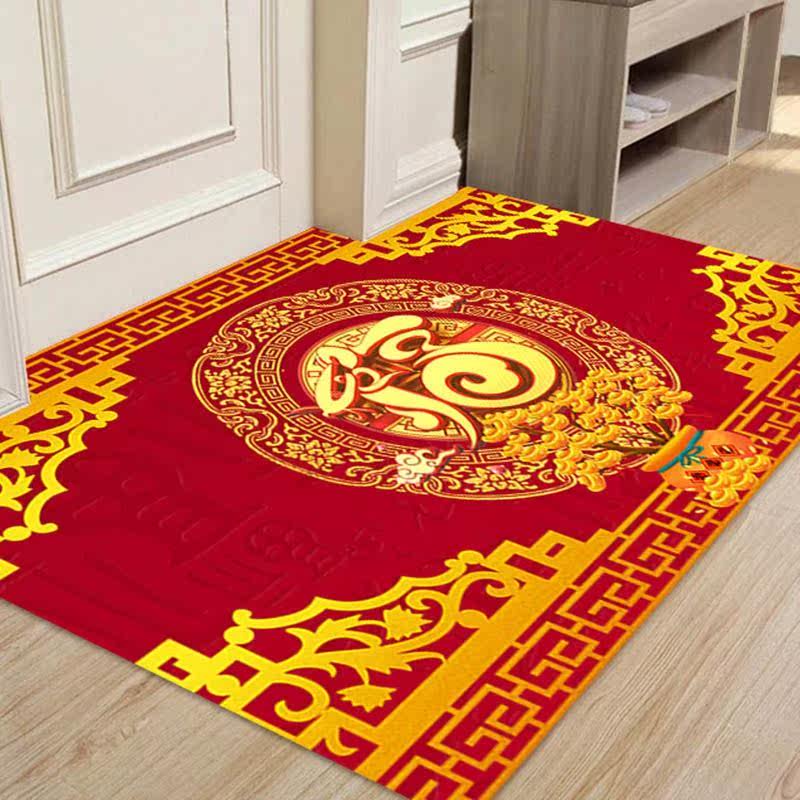 Carpet floor mat red in door Home Entrance Entrance Access Safe Doormat Door Hall Non-slip Doormat Festive Mat Festive Mat