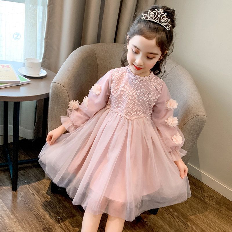 Girl Ocean Dress Spring 2022 New Foreign Style Trendy Girl Children Dress Dresses Spring Autumn Children Love Sa Princess Dresses