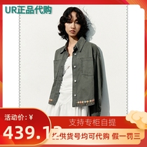 UR domestic counter discount 2024 spring womens pocket denim jacket UWL140025
