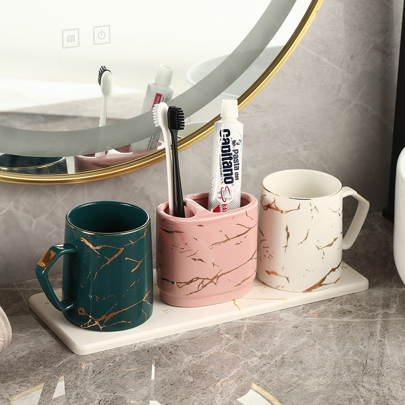 Simple couple a pair of wash cup set creative toothbrush cup home light luxury wind mouthwash cup tooth cup tooth cylinder cup