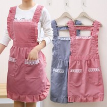 Apron home kitchen waterproof and oil-proof breathable comfortable work clothes cute Japanese Korean female fashion cooking waist