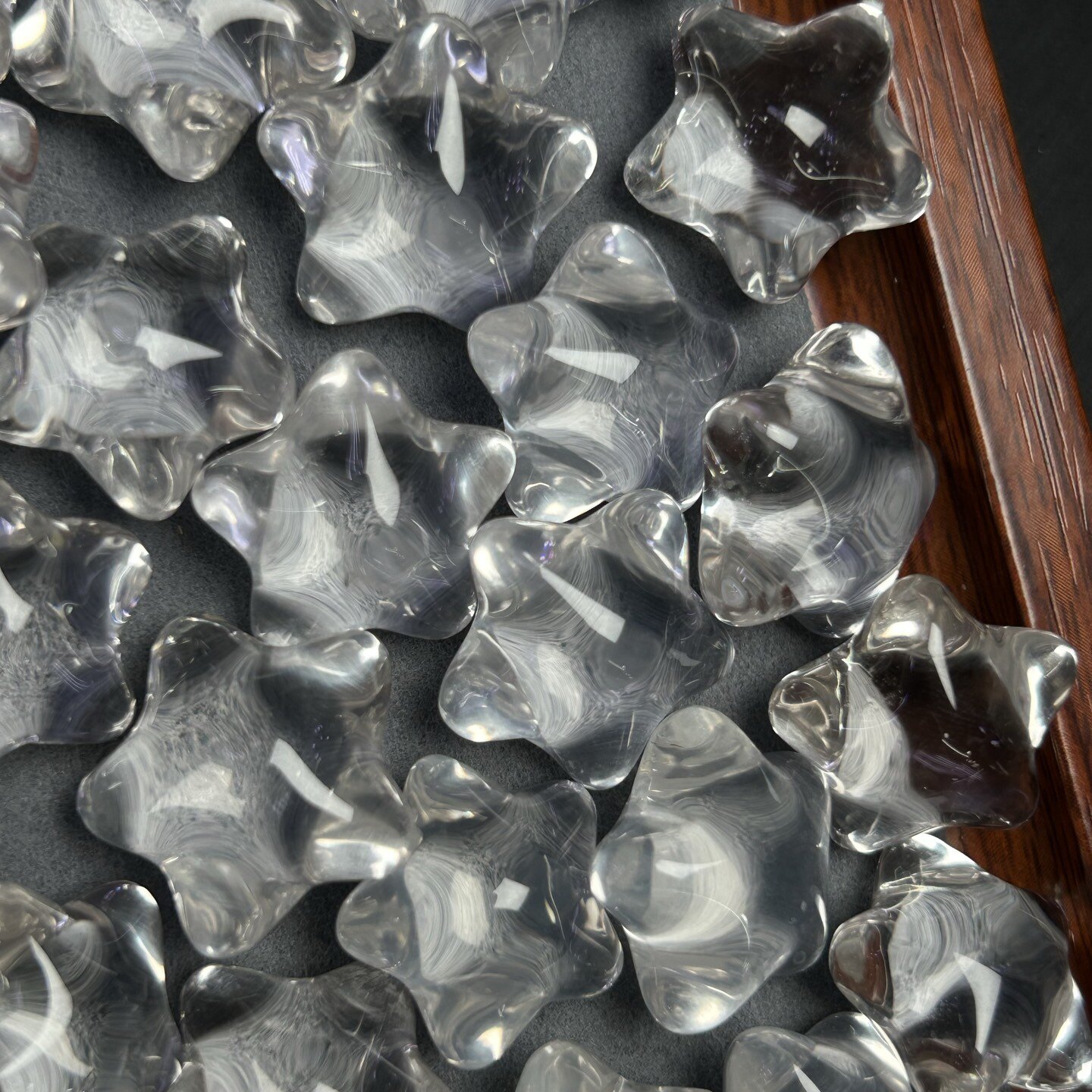Natural white crystal pointed pentagram through-hole loose beads, spacer beads, DIY handmade bracelet accessories, single bead
