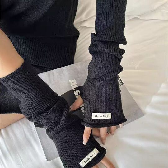 Sleeves for women 2025 new sleeves winter warm and cold-proof versatile pile sleeves knitted sleeves arm sleeves long gloves
