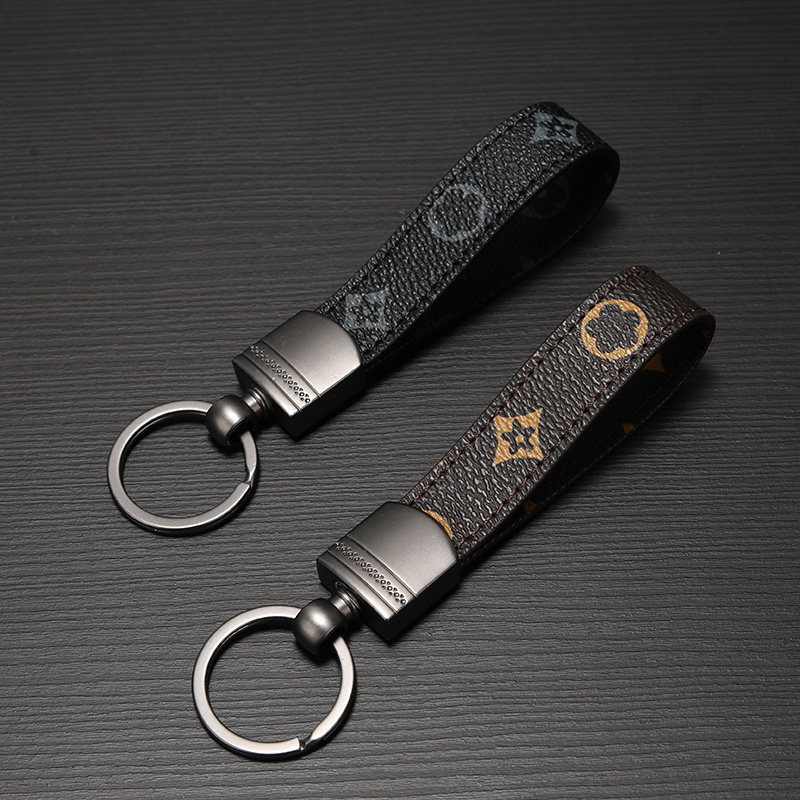 Key buckle pendant key chain car genuine leather cow leather male and female personality old fancy brief waist hanging creative hanging decoration-Taobao