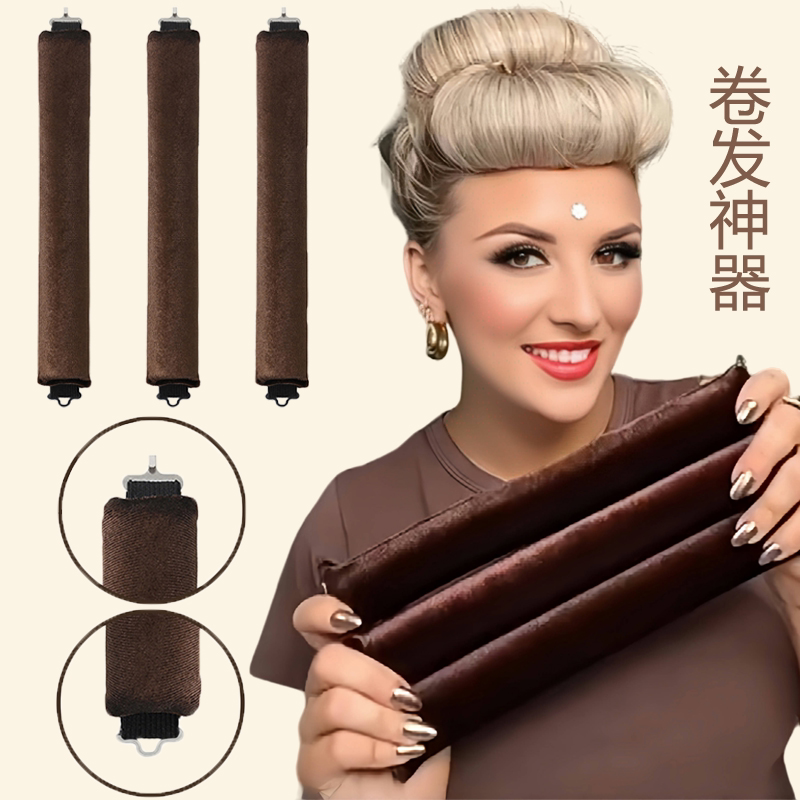 Lazy Curling Sponge Stick, New Thickened 3cm Hook Foam, Heat-Free Curling Rod, Sleep-Friendly Big Wave Magic Hair Roller Accessory
