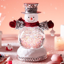 2023 New Desktop Gingerbread Man Snowman Rotating Snowflake Christmas Decoration Ornaments Atmosphere Decorative Light Arrangement