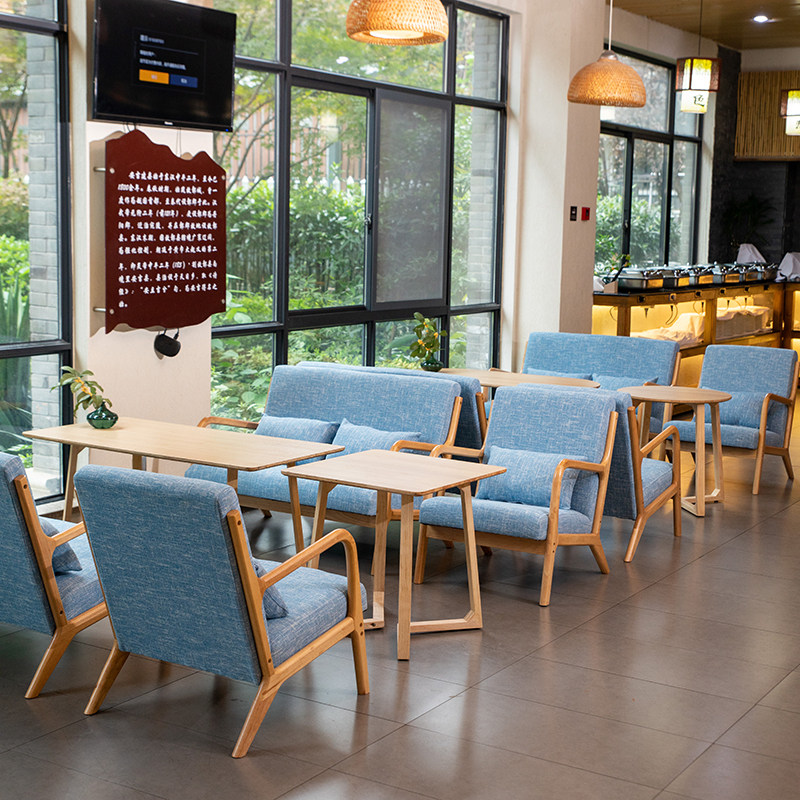 Cafe Bar Clear Bar Milk Tea Shop Table and Chair Combination Dessert Shop Reception Negotiation Tea House Card Seat Sofa Commercial