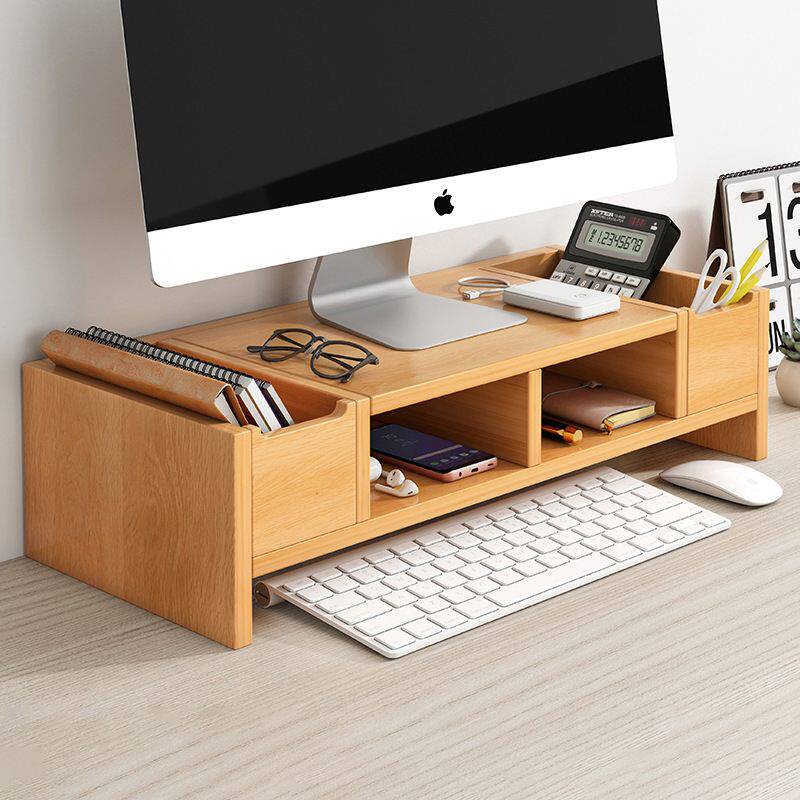 Computer elevated rack desktop storage combination one office desktop desktop monitor cute screen elevated rack